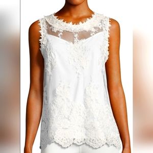 NWT - Gorgeous Kobi HalperinTula Sleeveless Lace Blouse - Off-White